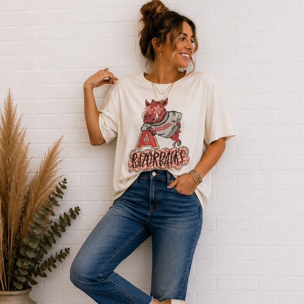 Arkansas Razorbacks Comfort Wash Graphic Tee Size 3XL
